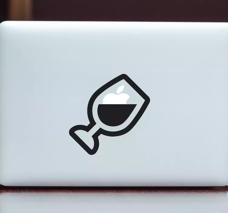 Wine Glass Graphic Laptop sticker - TenStickers