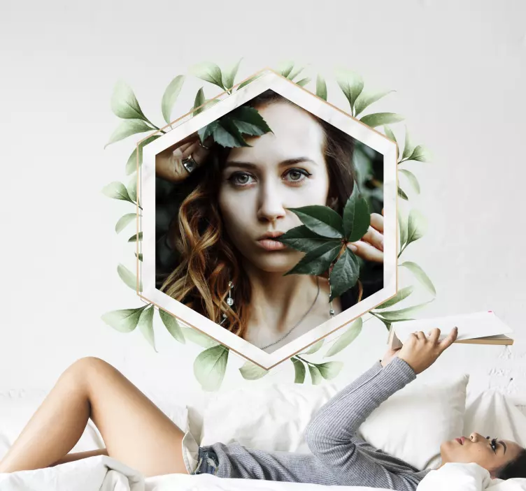 Woman with Leaves nature wall sticker - TenStickers