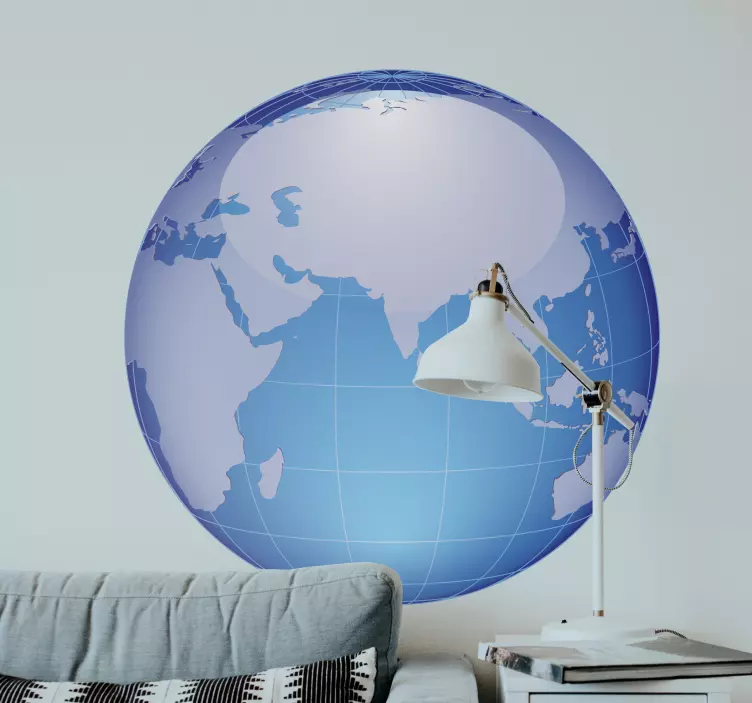 World Map Indian Ocean Sticker - TenStickers