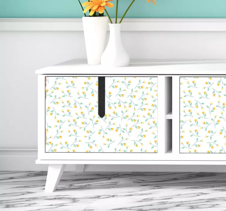 Yellow Flowers Living Room Wall Decor - TenStickers