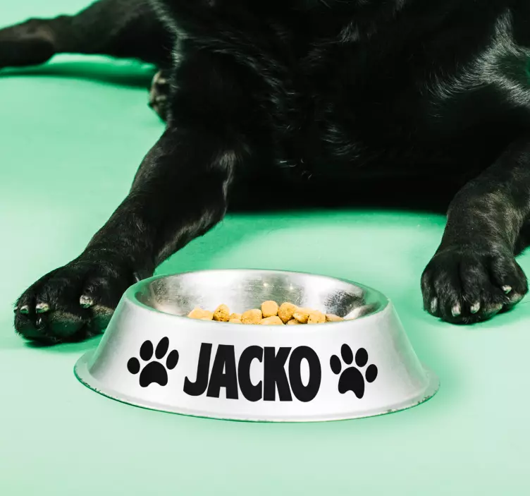 Personalized name label dog sticker - TenStickers