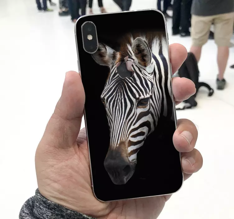 Zebra Headclose iPhone sticker - TenStickers