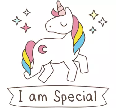 I Am Special Unicorn Wall Sticker - TenStickers