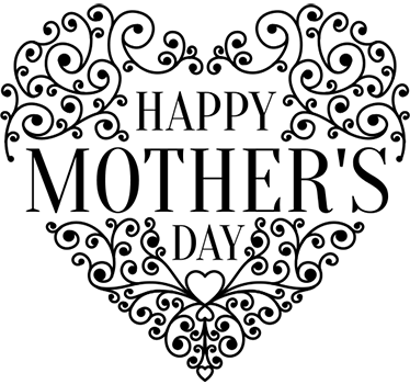 Happy Mother's Day Heart shop window sticker - TenStickers