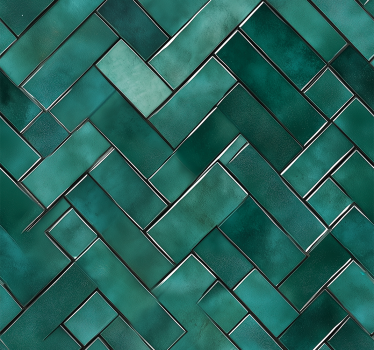 Herringbone green bathroom wall sticker - TenStickers