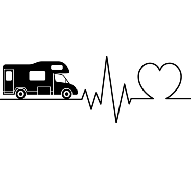 Heartbeat campervan decal - TenStickers