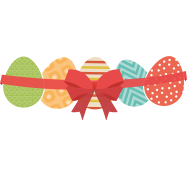 Easter eggs and ribbon shop window sticker - TenStickers