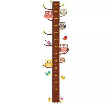 Kids Owl Height Chart Wall Sticker - TenStickers
