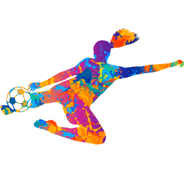 Multicolor player football sticker - TenStickers