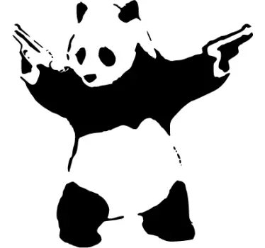 Banksy Panda Laptop Sticker - TenStickers