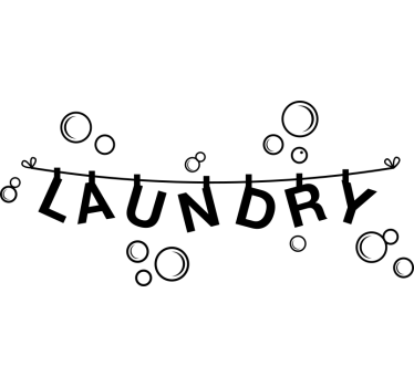 Laundry text bathroom wall sticker - TenStickers