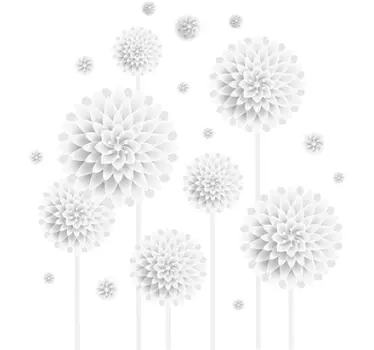 White Flowers Wall Sticker - TenStickers
