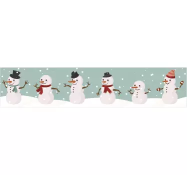 Snowman Winter Theme wall border sticker - TenStickers