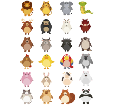 Animal decal collection Laptop sticker - TenStickers