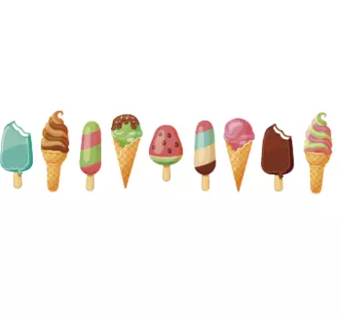 Ice creams border sticker - TenStickers