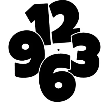 Big numbers sticker clock - TenStickers
