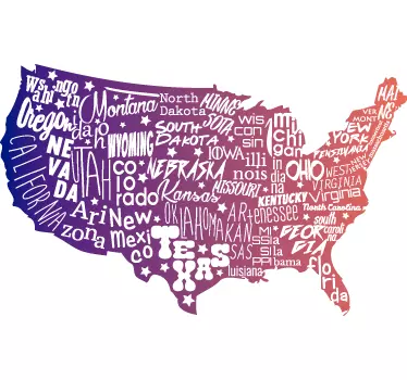 USA map laptop sticker - TenStickers