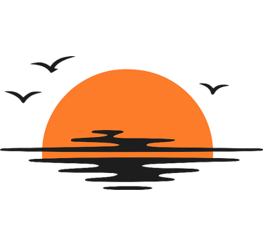 Aesthetic Sunset campervan decal - TenStickers