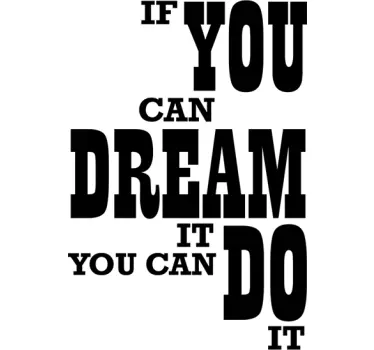Walt Disney you can do it motivational wall sticker - TenStickers