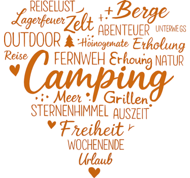 Heart Camping Word Bomb  campervan decal - TenStickers