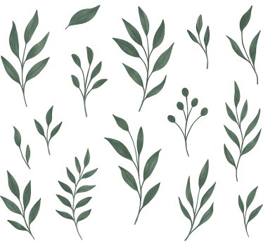 Natural Leaves  living room wall sticker - TenStickers