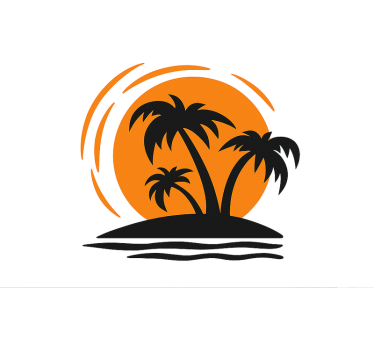 Campervan decal tropical sunset design - TenStickers