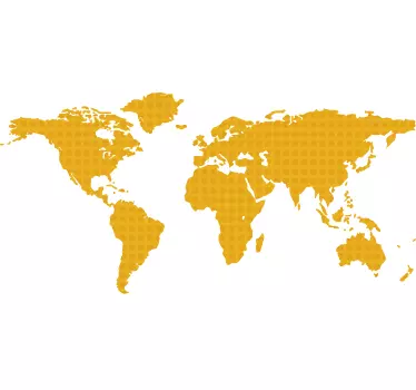 Yellow world map wall sticker - TenStickers