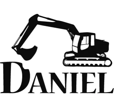 Excavator text wall decal - TenStickers