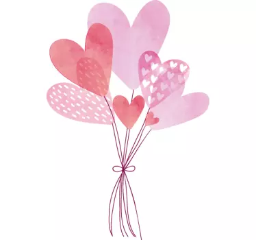 Balloons hearts valentine´s day  wall decal - TenStickers