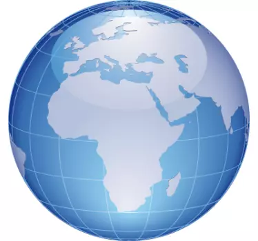 World Map Europe & Africa Sticker - TenStickers