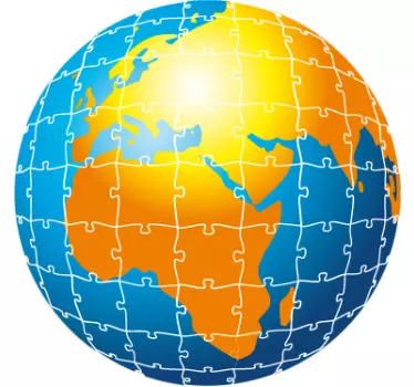 World Map Puzzle Sticker - TenStickers