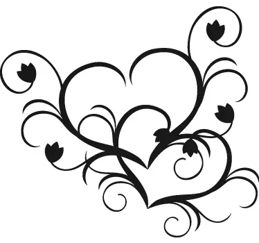 Heart Shape Floral Wall Sticker - TenStickers