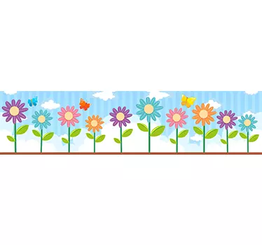 Spring meadow border sticker - TenStickers