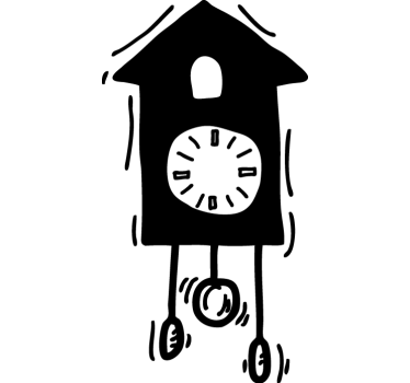 Monocolor cuckoo clock wall sticker - TenStickers
