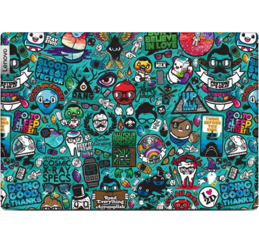 Laptop sticker cartoon doodle bomb design - TenStickers