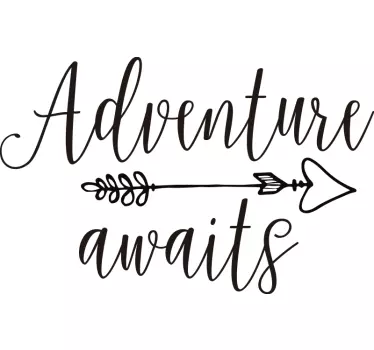 Adventure awaits campervan text sticker - TenStickers