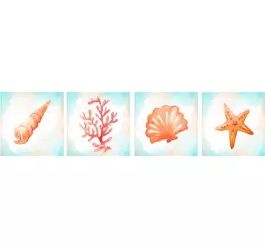 Sea Elements Wall Tile Sticker - TenStickers