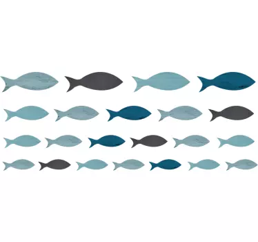 sea fish silhouettes fish wall decal - TenStickers