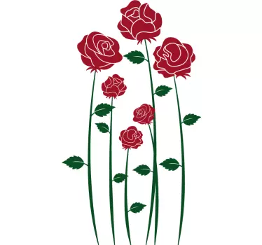 Red Roses Wall Sticker - TenStickers