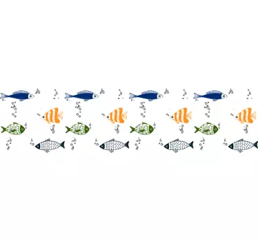 Fish Pattern Wall Sticker - TenStickers