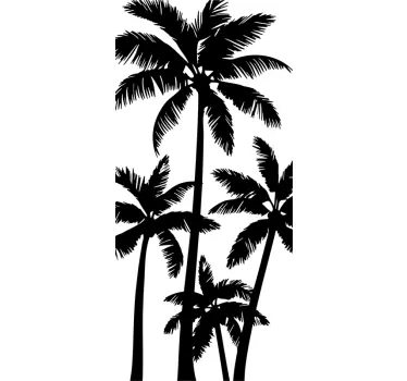 Palm Trees Translucent Shower Sticker - TenStickers