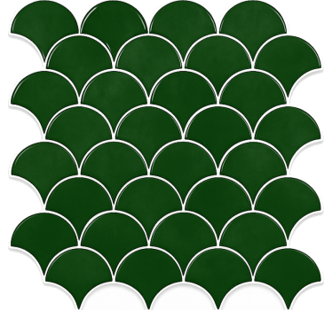 Bathroom wall sticker emerald green fish scale - TenStickers