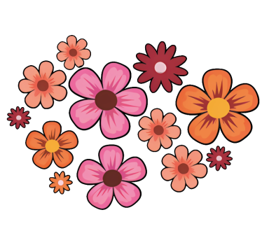 Happy colorful flowers campervan decal - TenStickers