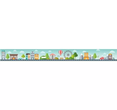 children's city border border decal - TenStickers