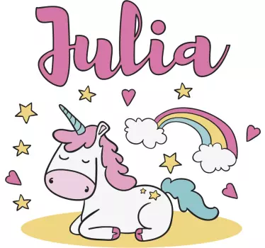 Sleeping Unicorn Customisable Wall Sticker - TenStickers
