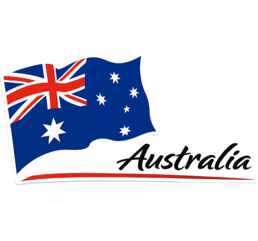 Campervan decal waving australian flag - TenStickers