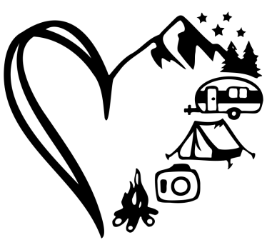 Campervan decal adventure heart design - TenStickers