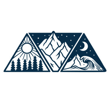 Campervan decal triangular nature elements - TenStickers