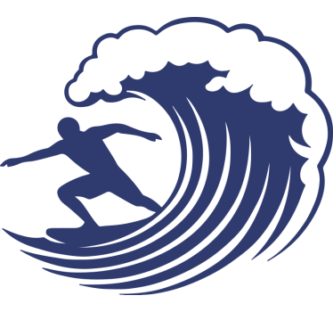 Campervan decal wave and surfer - TenStickers