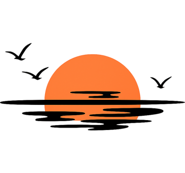 Campervan decal orange sunset - TenStickers